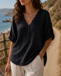 Pylos Embroidered Linen Blouse