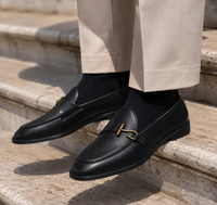 Naxos Gold Hook Leather Loafers