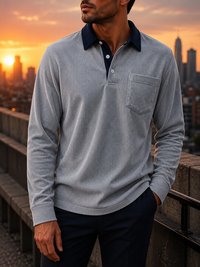 Calvi Corduroy Long Sleeve Polo