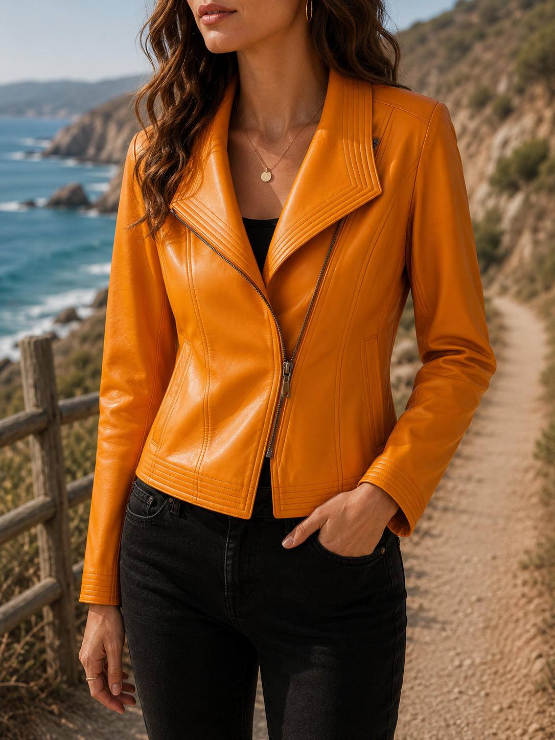 Anzio Leather Moto Jacket